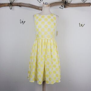 Loft 50's inspired yellow polka dot dress